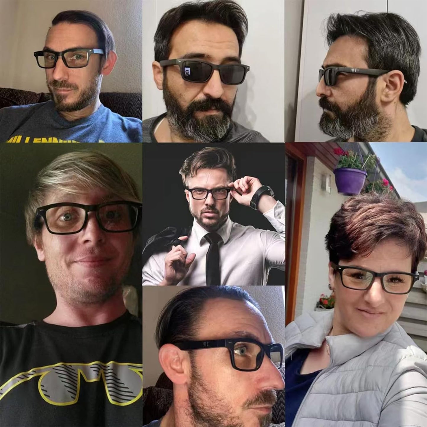 Smart Glasses for Men, Bluetooth Glasses, Open Ear Music Glasses Hands-Free Calling, Polarized Lenses, IP5 Water-Resisntant for Bluetooth Dvieces